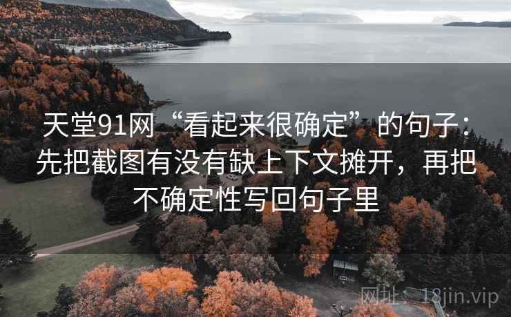 天堂91网“看起来很确定”的句子：先把截图有没有缺上下文摊开，再把不确定性写回句子里