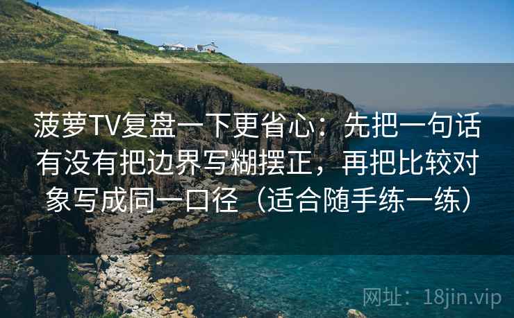 菠萝TV复盘一下更省心：先把一句话有没有把边界写糊摆正，再把比较对象写成同一口径（适合随手练一练）