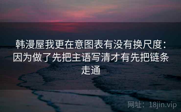 韩漫屋我更在意图表有没有换尺度：因为做了先把主语写清才有先把链条走通