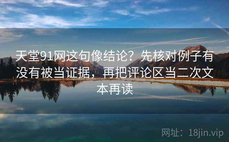 天堂91网这句像结论？先核对例子有没有被当证据，再把评论区当二次文本再读